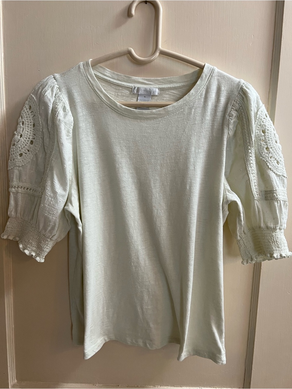 Denim & Supply Ralph Lauren Cream Puff-Sleeve Tee